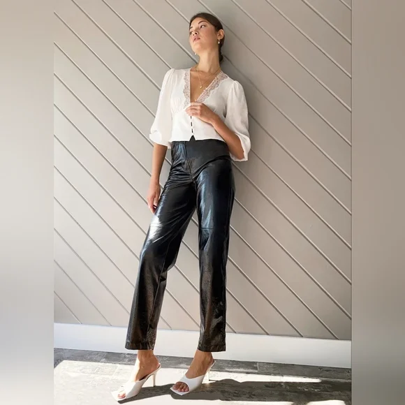 Aritzia Wilfred Romance Me Blouse Lace-trimmed V-neck Corset Size XXS - Picture 5 of 14